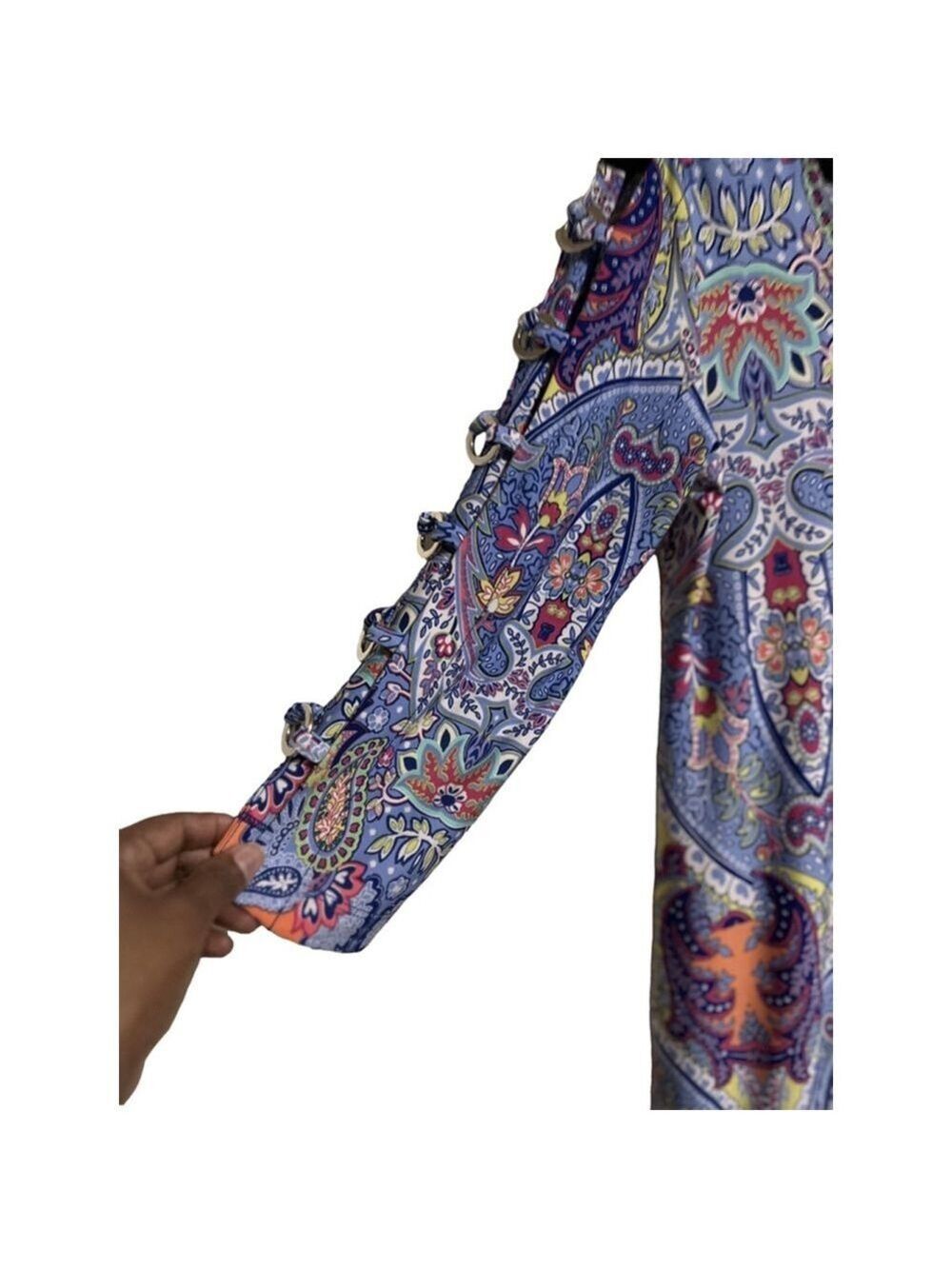 2 for $10 special☀️ Women's Ivy Lane Dress, PM, Blue Multicolored Paisley - Picture 6 of 7